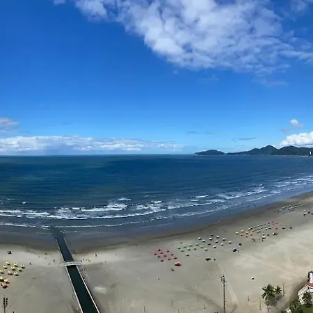 Flat Em Frente Ao Mar Com Piscina Varanda E Ac Santos  Exterior photo