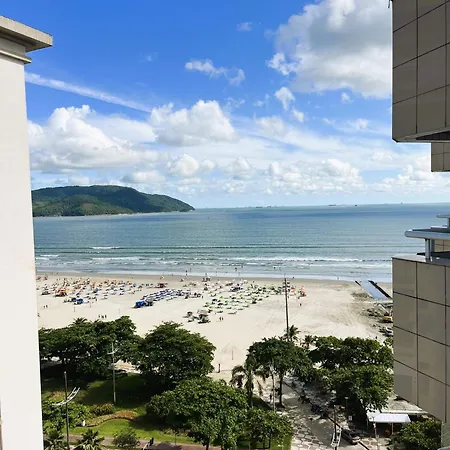 Flat Em Frente Ao Mar Com Piscina Varanda E Ac Santos  Exterior photo