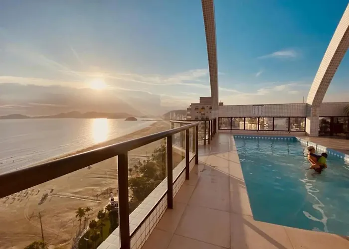 Flat Em Frente Ao Mar Com Piscina Varanda E Ac