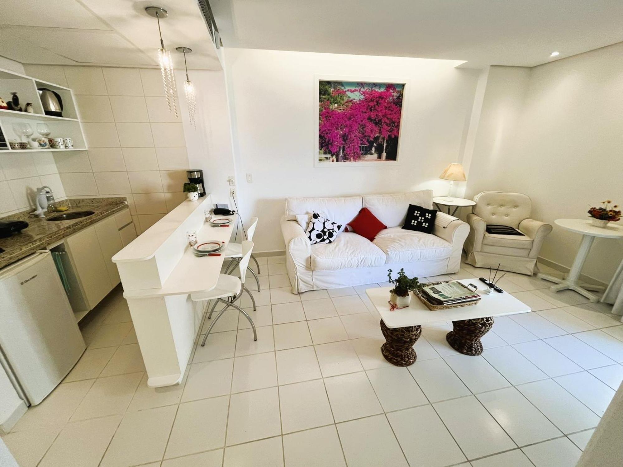 Flat Em Frente Ao Mar Com Piscina Varanda E Ac Apartamento